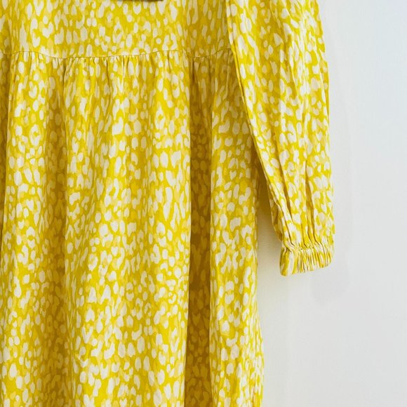 Who What Wear Women's Dress Medium Maxi Long Sleeve Yellow Leopard Print New - Picture 5 of 10